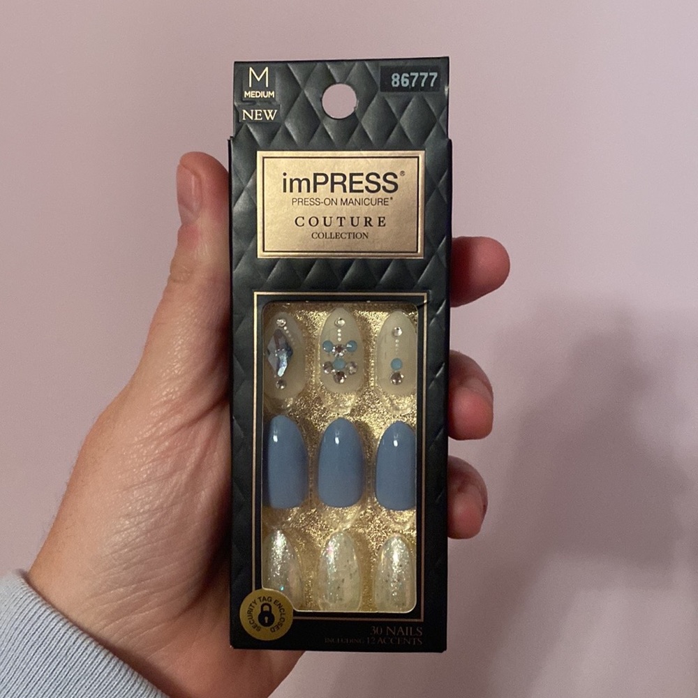 NIB imPRESS Press On Manicure- Blue Mood Couture